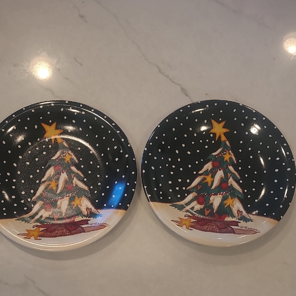 BECCA BARTON Midnight Tree 8" Plates